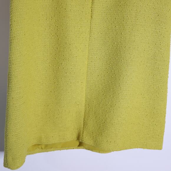 TUCKERNUCK Chartreuse Tweed Jackie Shift Yellow Mini Dress Women's M - Picture 7 of 11